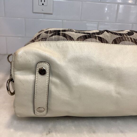 Coach White & Navy Signature IKAT Sabrina Satchel - Picture 7 of 14